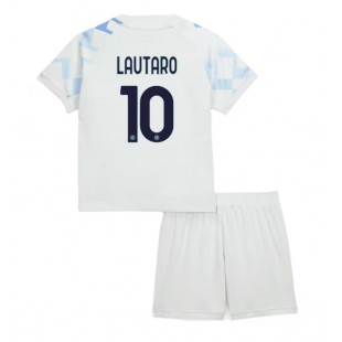 Inter Milan Lautaro Martinez #10 Babyklær Borte Fotballdrakt til barn 2025-26 Korte ermer (+ Korte bukser)